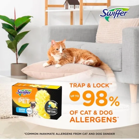 Swiffer Duster Pet Heavy Duty Refills with Febreze Odor Defense, 3Count Lot of 2 - Picture 3 of 5